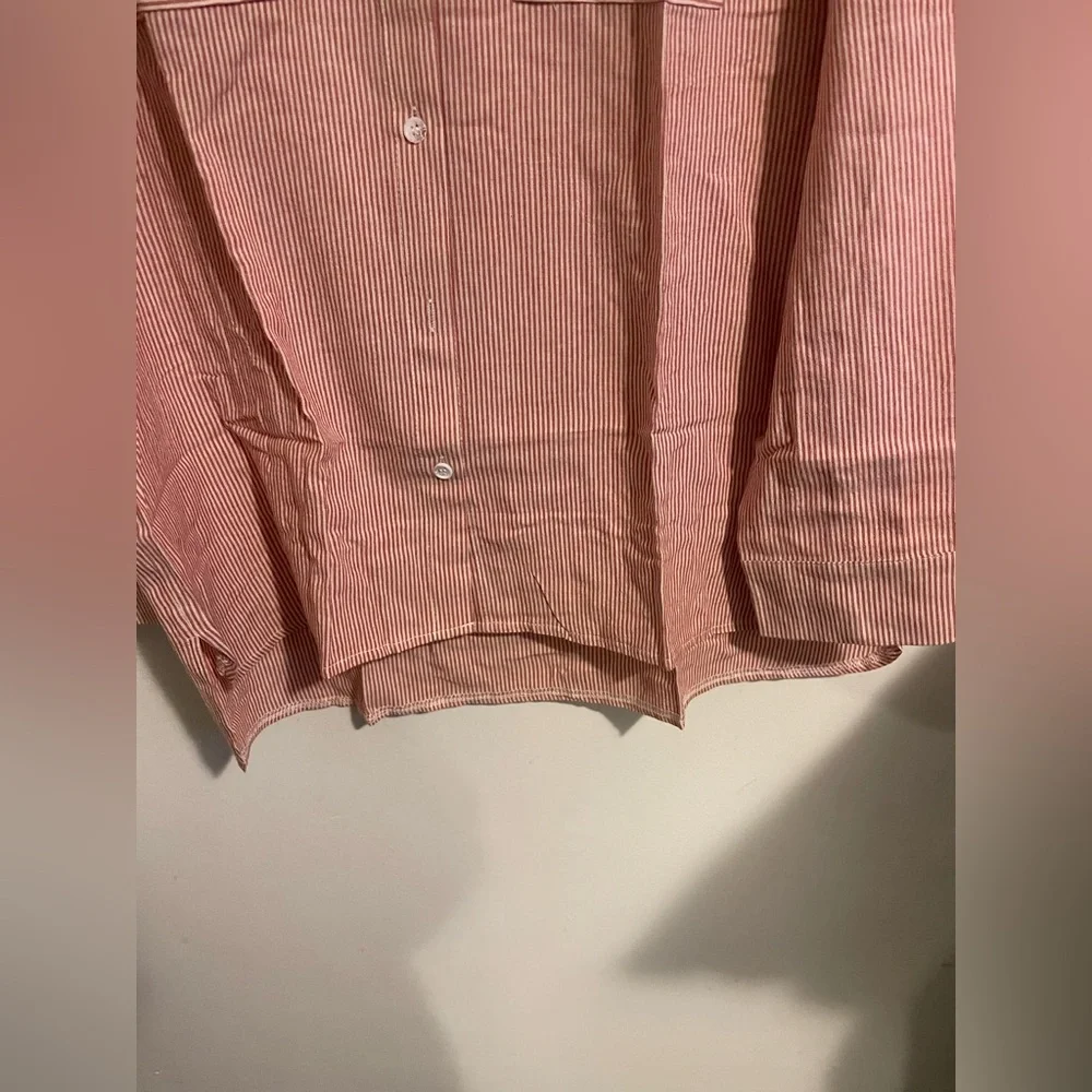 Sz L OMSJ OMSJ Women's Striped Button Down Shirts Casual Long Sleeve Stylish V - Picture 10 of 12